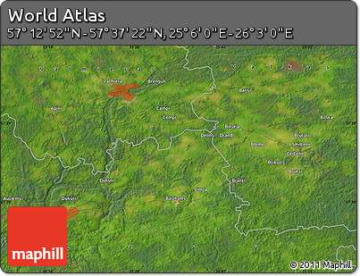 Satellite Map of the Area around 57° 25' 7" N, 25° 34' 30" E