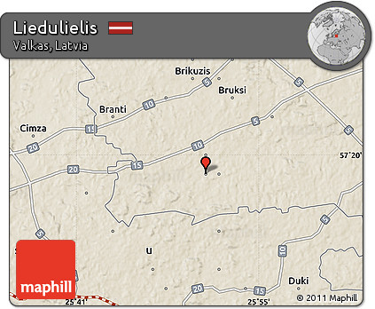 Shaded Relief Map of Liedulielis