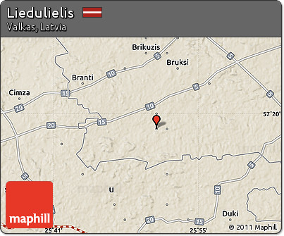 Shaded Relief Map of Liedulielis