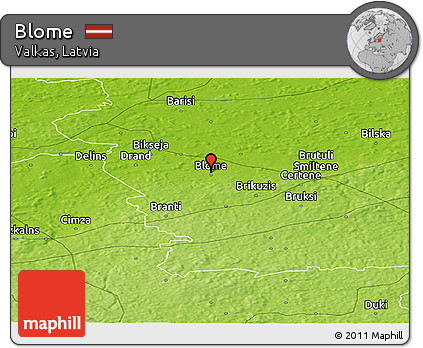 Physical Panoramic Map of Blome
