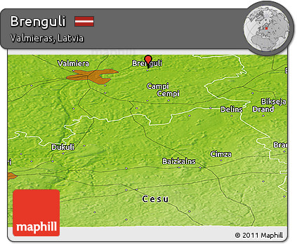 Physical Panoramic Map of Brenguli