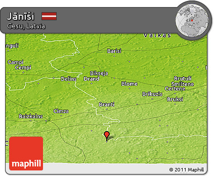 Physical Panoramic Map of Jānīši