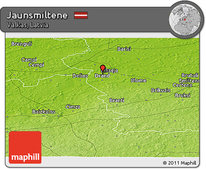 Physical Panoramic Map of Jaunsmiltene