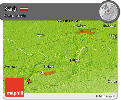 Physical Panoramic Map of Kārļi