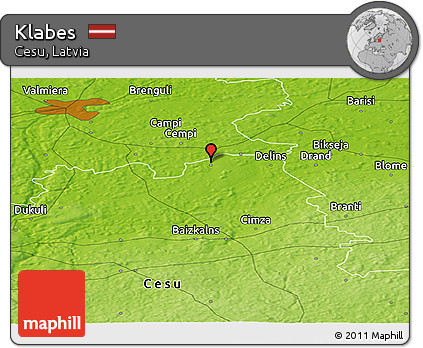 Physical Panoramic Map of Klabes