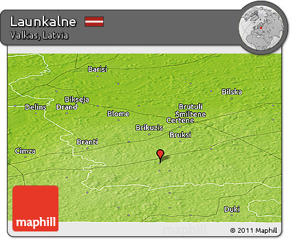 Physical Panoramic Map of Launkalne