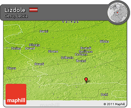 Physical Panoramic Map of Lizdole