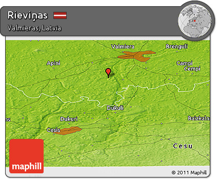 Physical Panoramic Map of Rieviņas