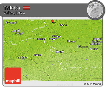 Physical Panoramic Map of Trikāta