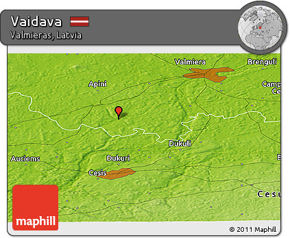 Physical Panoramic Map of Vaidava