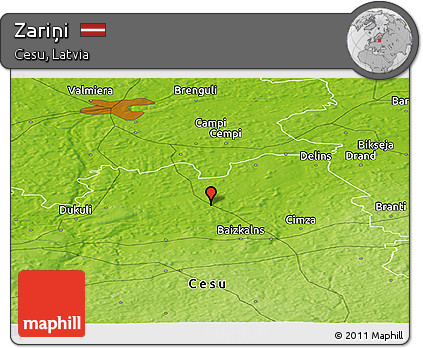 Physical Panoramic Map of Zariņi