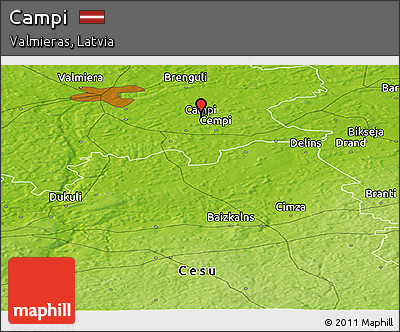 Physical Panoramic Map of Campi