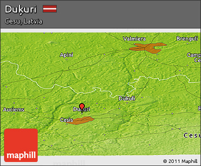 Physical Panoramic Map of Duķuri