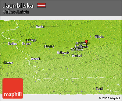Physical Panoramic Map of Jaunbilska