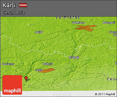 Physical Panoramic Map of Kārļi