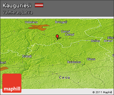 Physical Panoramic Map of Kaugurieši