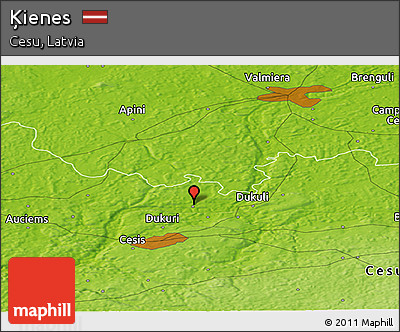 Physical Panoramic Map of Ķienes