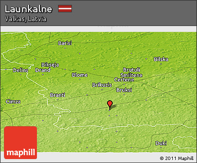 Physical Panoramic Map of Launkalne