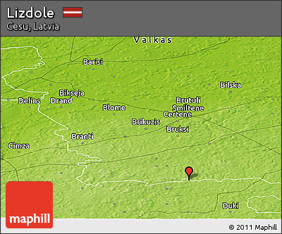 Physical Panoramic Map of Lizdole