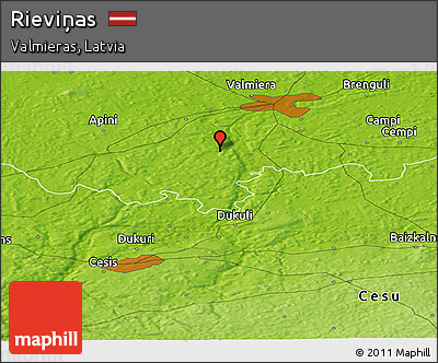 Physical Panoramic Map of Rieviņas