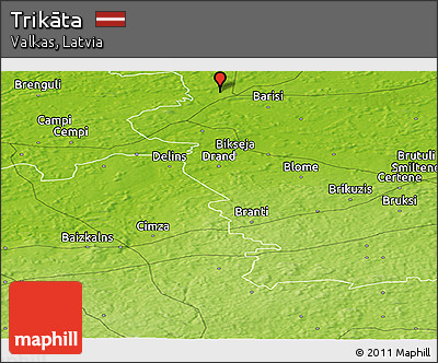 Physical Panoramic Map of Trikāta