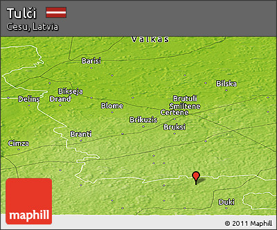 Physical Panoramic Map of Tulči