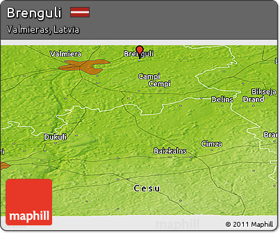 Physical Panoramic Map of Brenguli