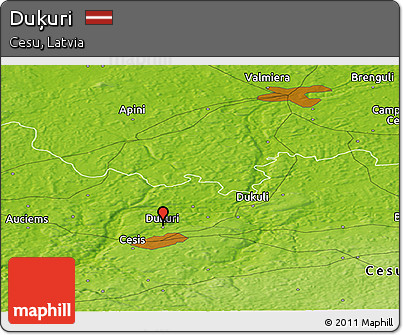 Physical Panoramic Map of Duķuri