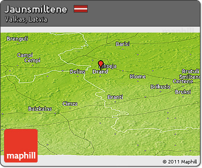 Physical Panoramic Map of Jaunsmiltene