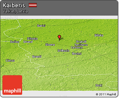 Physical Panoramic Map of Kaiberis