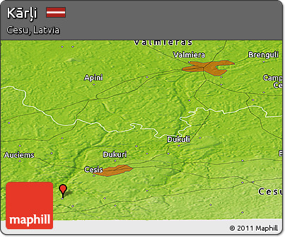 Physical Panoramic Map of Kārļi
