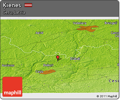 Physical Panoramic Map of Ķienes