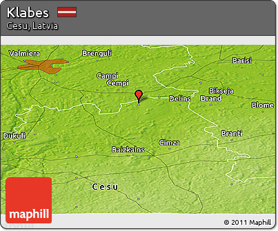 Physical Panoramic Map of Klabes