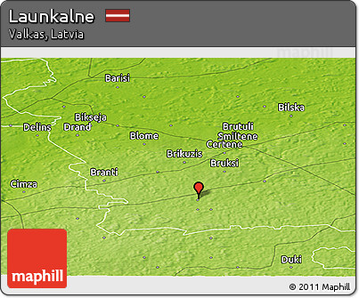 Physical Panoramic Map of Launkalne