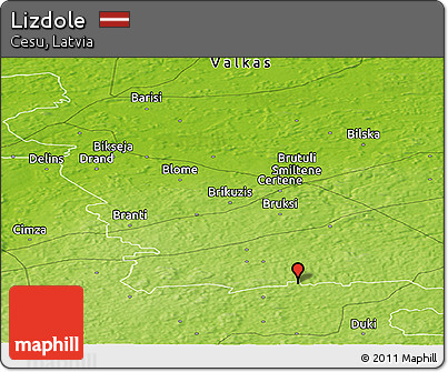 Physical Panoramic Map of Lizdole