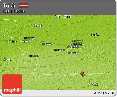 Physical Panoramic Map of Tulči
