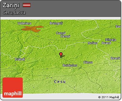 Physical Panoramic Map of Zariņi