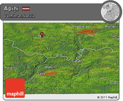 Satellite Panoramic Map of Apiņi