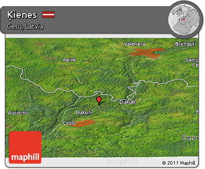 Satellite Panoramic Map of Ķienes