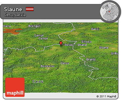 Satellite Panoramic Map of Slaune