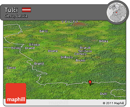 Satellite Panoramic Map of Tulči