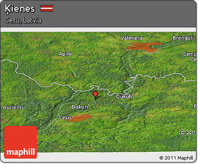 Satellite Panoramic Map of Ķienes
