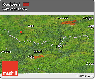 Satellite Panoramic Map of Rodzēni