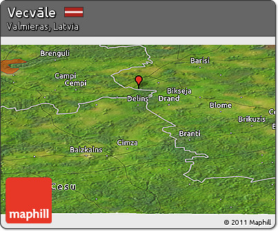 Satellite Panoramic Map of Vecvāle