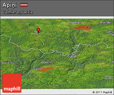 Satellite Panoramic Map of Apiņi