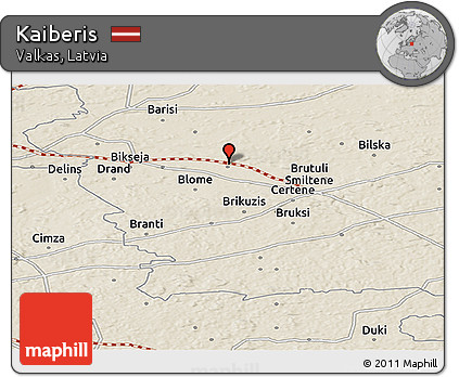 Shaded Relief Panoramic Map of Kaiberis