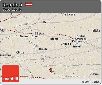 Shaded Relief Panoramic Map of Remdoti