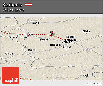 Shaded Relief Panoramic Map of Kaiberis