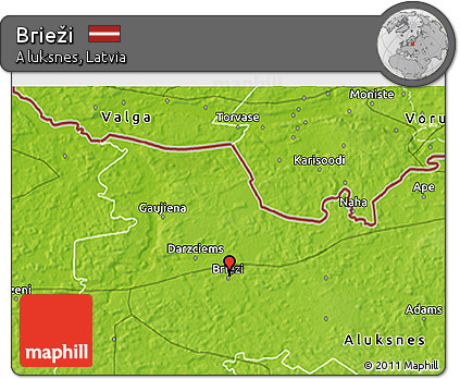 Physical 3D Map of Brieži