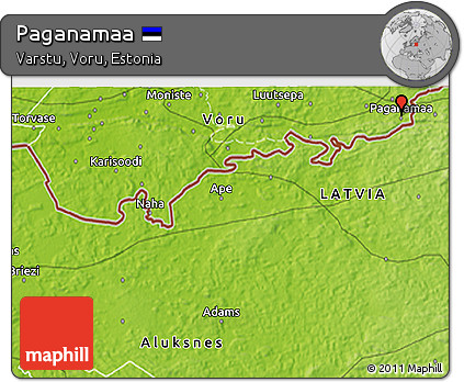 Physical 3D Map of Paganamaa